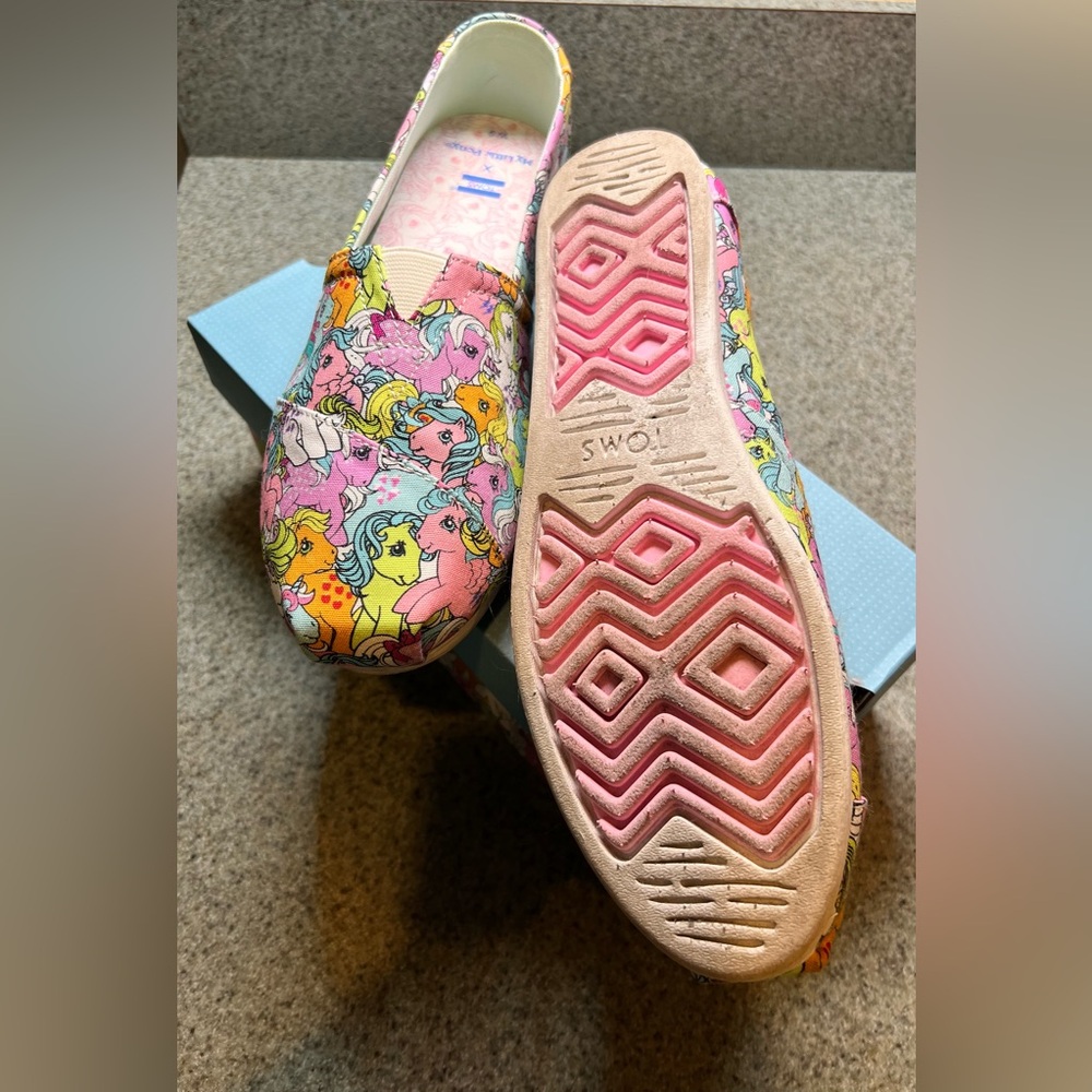 My Little Pony TOMS. Size 9. Used. Worn once. Box included. - Picture 2 of 3
